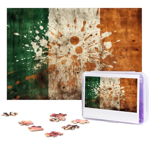 GFLFMXZW Puzzles, 500 Teile, personalisierbar, künstlerisches Flaggenmuster, Fotopuzzle, herausforderndes Bild, Puzzle für Erwachsene, personalisierbares Puzzle mit Aufbewahrungstasche (38,1 x 25,9 von GFLFMXZW