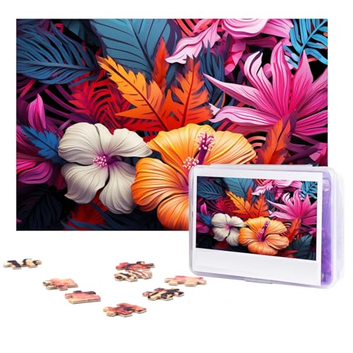 GFLFMXZW Puzzles, 500 Teile, personalisierbar, tropisches Fotopuzzle, herausforderndes Bild, Puzzle für Erwachsene, personalisierbares Puzzle mit Aufbewahrungstasche (38,1 x 25,9 cm) von GFLFMXZW