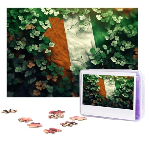 GFLFMXZW Puzzles, 500 Teile, personalisierte Puzzle, Flagge in Pflanze, Fotopuzzle, herausforderndes Bild, Puzzle für Erwachsene, personalisierbares Puzzle mit Aufbewahrungstasche (38,1 x 25,9 cm) von GFLFMXZW