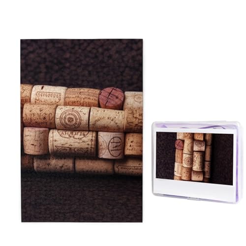 GFLFMXZW Puzzles 1000 Teile, personalisiertes Puzzle, Weinkorken, Fotopuzzle, herausforderndes Bild, Puzzle für Erwachsene, personalisierbares Puzzle mit Aufbewahrungstasche (50 x 74,9 cm) von GFLFMXZW