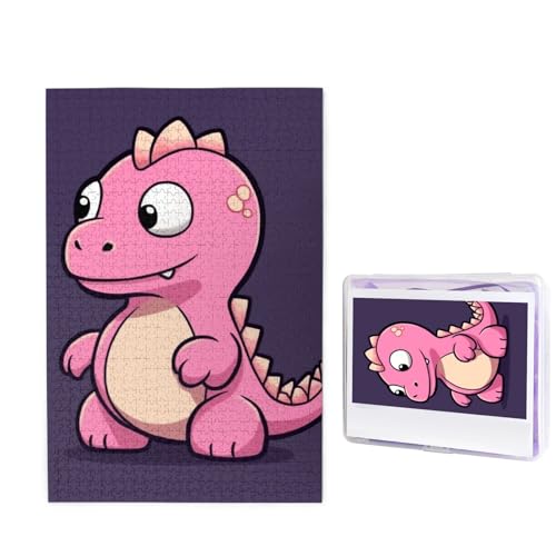 GFLFMXZW Puzzles 1000 Teile, personalisiertes Puzzle, kleiner Dinosaurier, Cartoon-Fotopuzzle, herausforderndes Bild, Puzzle für Erwachsene, personalisierbares Puzzle mit Aufbewahrungstasche (50 x von GFLFMXZW