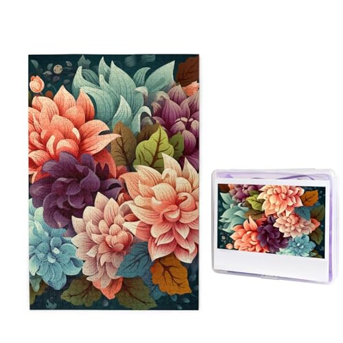 GFLFMXZW Puzzles 1000 Teile Personalisierte Puzzles Blumen als Hintergrund Fotopuzzle Herausforderndes Bilderpuzzle für Erwachsene Personalisierbares Puzzle mit Aufbewahrungstasche (50 x 74,9 cm) von GFLFMXZW