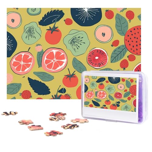 GFLFMXZW Puzzles 500 Teile, personalisiertes Puzzle, Sommer-Frucht-Fotopuzzle, herausforderndes Bild, Puzzle für Erwachsene, personalisierbares Puzzle mit Aufbewahrungstasche (38,1 x 25,9 cm) von GFLFMXZW