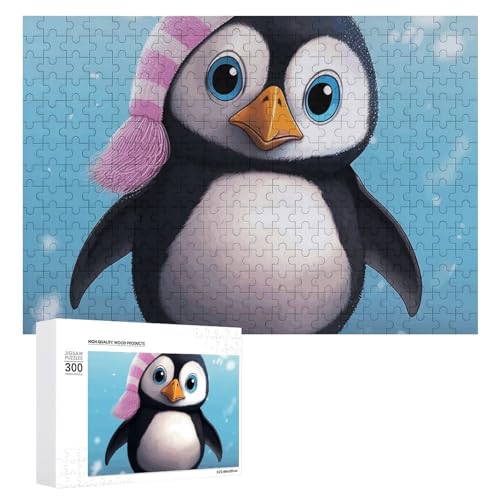 Lovely Penguin Puzzles 300 Teile Personalisierte Puzzles Lovely Pinguin Photo Puzzle Herausforderndes Bilderpuzzle für Erwachsene Personalisiertes Puzzle mit Aufbewahrungstasche (39,9 x 27,9 cm) von GFLFMXZW