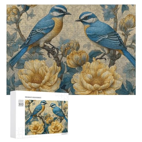 Malpuzzle im Vogelstil, 300 Teile, personalisierbar, Vogelstil, Malerei, Fotopuzzle, herausforderndes Bild, Puzzle für Erwachsene, personalisierbares Puzzle mit Aufbewahrungstasche (39,9 x 27,9 cm) von GFLFMXZW