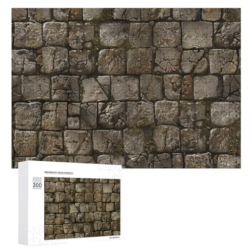 Old Stone Street Puzzles, 300 Teile, personalisiertes Puzzle, altes Steinstraßen-Fotopuzzle, herausforderndes Bilder-Puzzle für Erwachsene, personalisierbares Puzzle mit Aufbewahrungstasche (39,9 x von GFLFMXZW