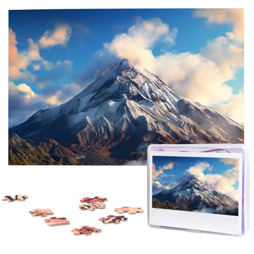 Personalisiertes Holzpuzzle 1000 Teile Puzzle Paar Puzzle Familienpuzzle Berggipfel Bilderpuzzle Fotopuzzle für Erwachsene Geburtstag Hochzeit 74,9 x 50 cm von GFLFMXZW