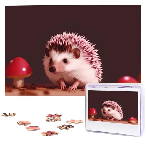 Personalisiertes Holzpuzzle 1000 Teile Puzzle Paar Puzzle Familienpuzzle Ein Igel Bilderpuzzle Fotopuzzle für Erwachsene Geburtstag Hochzeit 74,9 x 50 cm von GFLFMXZW