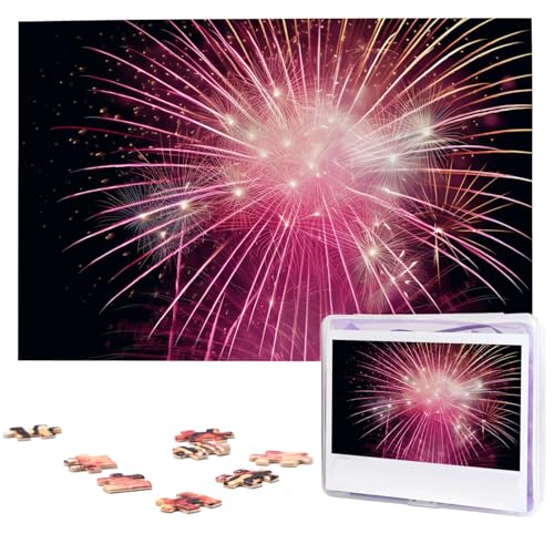 Personalisiertes Holzpuzzle 1000 Teile Puzzle Paar Puzzle Familienpuzzle Feuerwerk Bilderpuzzle Fotopuzzle für Erwachsene Geburtstag Hochzeit 74,9 x 50 cm von GFLFMXZW