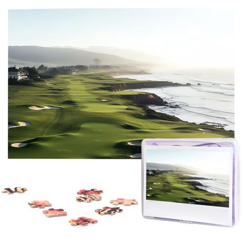 Personalisiertes Holzpuzzle 1000 Teile Puzzle Paar Puzzle Familienpuzzle Meer Golfplatz Bilderpuzzle Fotopuzzle für Erwachsene Geburtstag Hochzeit 74,9 x 50 cm von GFLFMXZW