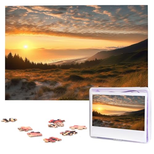 Personalisiertes Holzpuzzle 1000 Teile Puzzle Paar Puzzle Familienpuzzle Sonnenaufgang Bilderpuzzle Fotopuzzle für Erwachsene Geburtstag Hochzeit 74,9 x 50 cm von GFLFMXZW