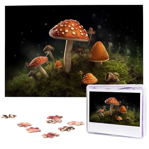 Personalisiertes Holzpuzzle 1000 Teile Puzzle Paar Puzzle Familienpuzzle Spinnen und Pilze Bilderpuzzle Fotopuzzle für Erwachsene Geburtstag Hochzeit 74,9 x 50 cm von GFLFMXZW