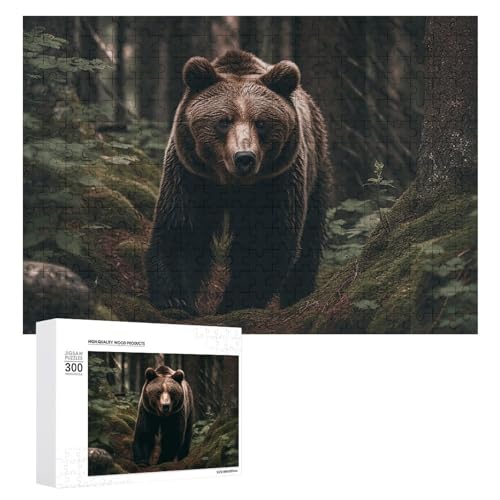 Puzzle Bär im Baum, 300 Teile, personalisiertes Puzzle, Bär im Baum, Fotopuzzle, herausforderndes Bild, Puzzle für Erwachsene, personalisierbares Puzzle mit Aufbewahrungstasche (39,9 x 27,9 cm) von GFLFMXZW