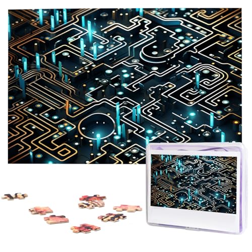 Puzzles, 1000 Teile, personalisiertes Puzzle, Codierungsmuster, Fotopuzzle, herausforderndes Bild, Puzzle für Erwachsene, personalisierbares Puzzle mit Aufbewahrungstasche (74,9 x 50 cm) von GFLFMXZW