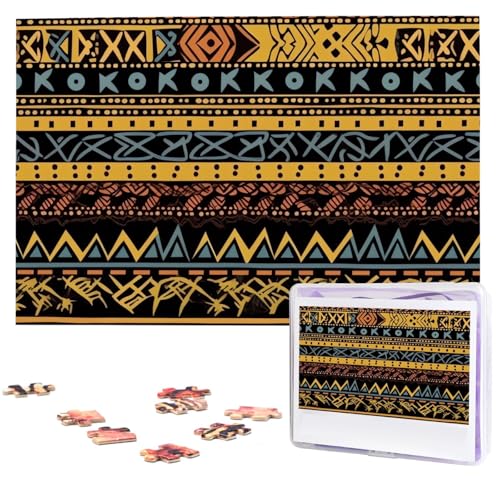 Puzzles, 1000 Teile, personalisiertes Puzzle, viele afrikanische Stammesmuster, Fotopuzzle, herausforderndes Bild, Puzzle für Erwachsene, personalisierbares Puzzle mit Aufbewahrungstasche (74,9 x 50 von GFLFMXZW