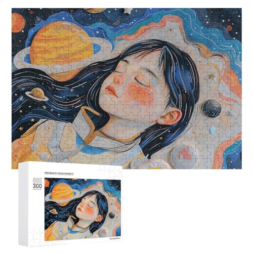 Space Style Fantasy Puzzles 300 Teile, personalisiertes Puzzle, Weltraumstil, Fantasy-Fotopuzzle, herausforderndes Bilder-Puzzle für Erwachsene, personalisierbares Puzzle mit Aufbewahrungstasche (39,9 von GFLFMXZW