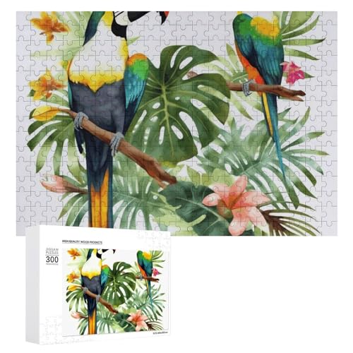 Tukane Papagei Palme Blätter Puzzles 300 Teile Personalisierte Puzzles Tukane Papagei Palme Blätter Fotopuzzle Herausforderndes Bilderpuzzle für Erwachsene Personalisiertes Puzzle mit von GFLFMXZW