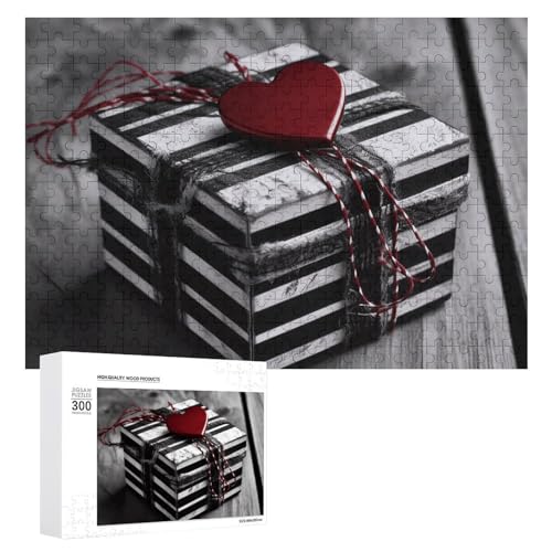 Valentinstags-Geschenkbox-Puzzle, 300 Teile, personalisierbar, Valentinstag-Geschenk-Box, Fotopuzzle, herausforderndes Bilder-Puzzle für Erwachsene, personalisierbares Puzzle mit Aufbewahrungstasche von GFLFMXZW