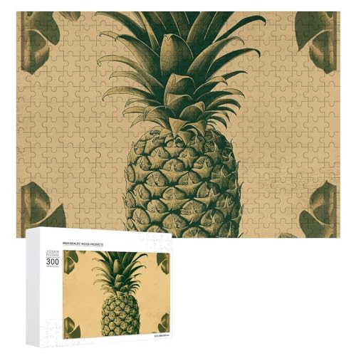 Vintage-Puzzle, Ananas-Puzzle, 300 Teile, personalisierbar, Vintage-Puzzle, Ananas-Fotopuzzle, herausforderndes Bild, Puzzle für Erwachsene, personalisierbares Puzzle mit Aufbewahrungstasche (39,9 x von GFLFMXZW