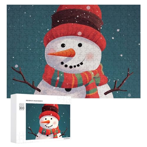 Weihnachtliches Schneemann-Puzzle, 300 Teile, personalisierbares Puzzle, Weihnachts-Schneemann-Fotopuzzle, herausforderndes Bild, Puzzle für Erwachsene, personalisierbares Puzzle mit von GFLFMXZW