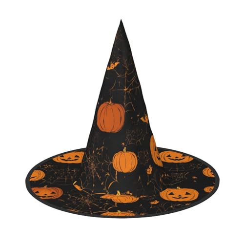 GFXEDSAH Halloween-Kürbis-Druck, vielseitiger Hexenhut, faltbare Hexenhüte für Halloween-Festlichkeiten, Karneval von GFXEDSAH