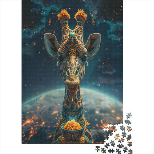 Bunte Giraffe Puzzlespiel 1000 Teile Puzzle Für Erwachsene Und Kinder Ab 14 Jahren, Puzzle-Motiv Erwachsenen Puzzlespiel Puzzel 1000pcs (75x50cm) von GGAAUEIXN