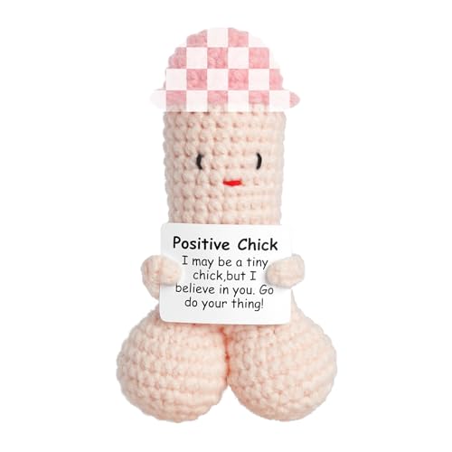 GGBOVVO Mini Nette Positive Puppe,lustige kreative niedliche Strickmuster, Positive und humorvolle Kartoffeln 4.9 Inch Emotional Support doll Pink Wool Gifts,Party Geschenk Dekoration von GGBOVVO