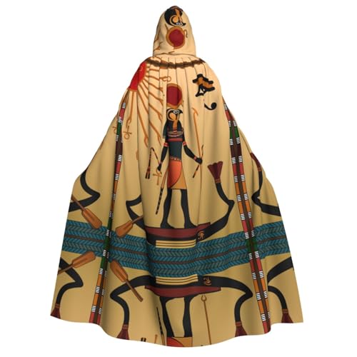 GGDCRFF Sun Old Egyptian Timeless Grace Printed Adult Halloween And Christmas Hooded Cape, Suitable For Role-Playing Decoration, Etc von GGDCRFF