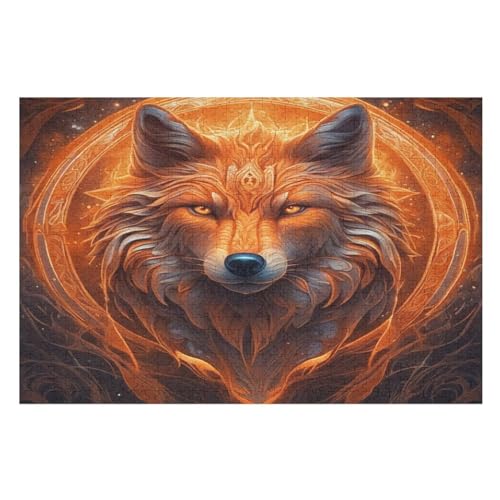 1000 Teile Puzzle Für Erwachsene, Wolf -Puzzles, Kinder Holz-Puzzle, Kreatives Puzzle, Geschenk Für Freunde Und Familie （75×50cm） von GGJJTT