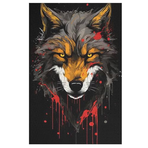 1000 Teile Puzzle Für Erwachsene, Wolf -Puzzles, Kinder Holz-Puzzle, Kreatives Puzzle, Geschenk Für Freunde Und Familie （78×53cm） von GGJJTT