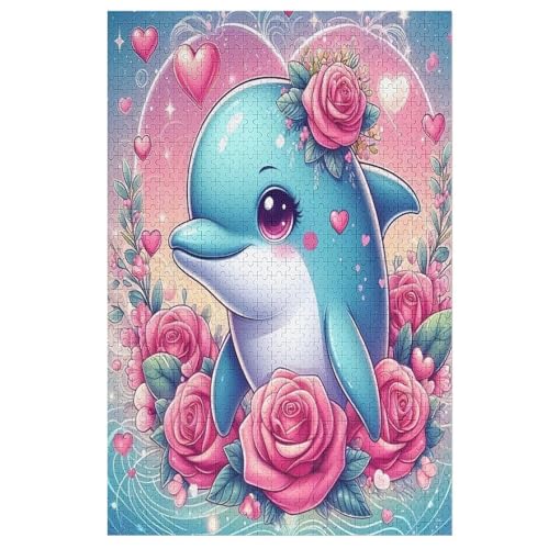 1000 Teile Puzzle Für Jugendliche,Delfin Puzzles,Erwachsenenpuzzle,Holzpuzzles,Dekompressionsspiel,Spielzeugpuzzles （78×53cm） von GGJJTT