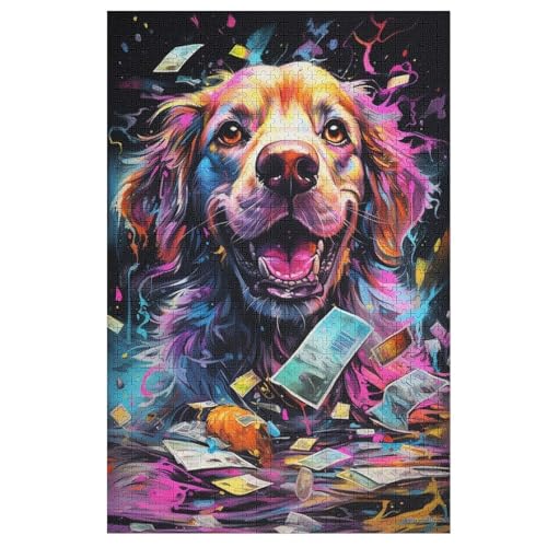 1000 Teile Puzzle Für Jugendliche,Hund Puzzles,Erwachsenenpuzzle,Holzpuzzles,Dekompressionsspiel,Spielzeugpuzzles （78×53cm） von GGJJTT