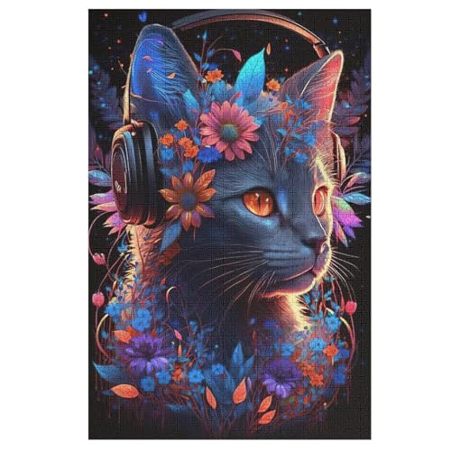 1000 Teile Puzzle Für Jugendliche,Katze Puzzles,Erwachsenenpuzzle,Holzpuzzles,Dekompressionsspiel,Spielzeugpuzzles （78×53cm） von GGJJTT