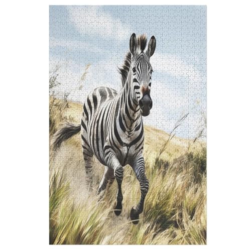 1000 Teile Puzzle Für Jugendliche,Zebra Puzzles,Erwachsenenpuzzle,Holzpuzzles,Dekompressionsspiel,Spielzeugpuzzles （78×53cm） von GGJJTT