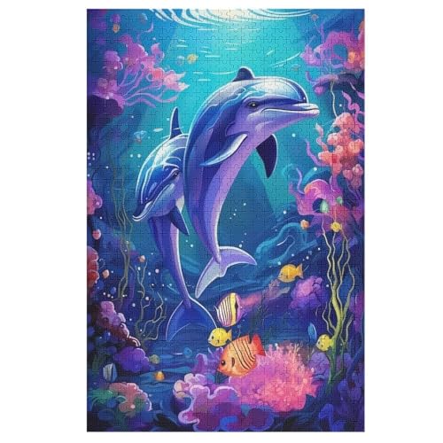 1000 Teile Puzzle Für Jungen Und Mädchen, Standard-Puzzles, Delfin -Puzzles, Familienspiele, （78×53cm） von GGJJTT