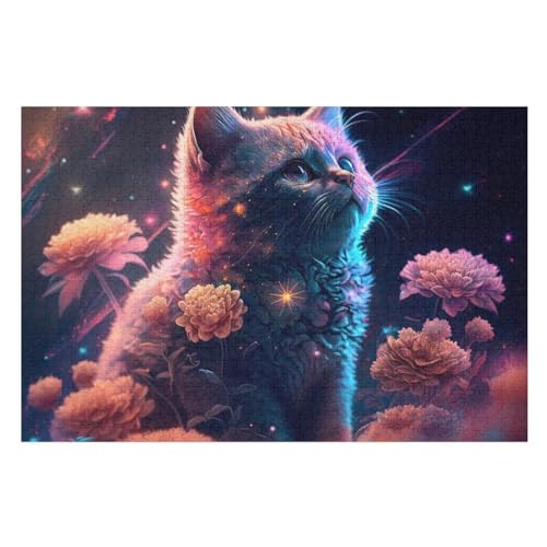 1000 Teile Puzzle Für Jungen Und Mädchen, Standard-Puzzles, Katze -Puzzles, Familienspiele, （75×50cm） von GGJJTT