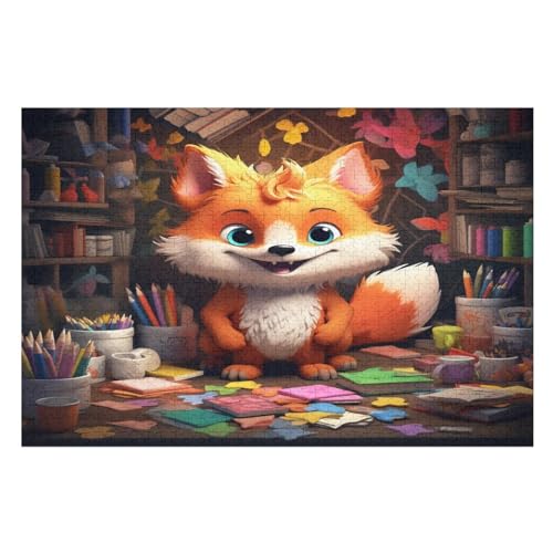 1000 Teile Puzzles Für Erwachsene, Fuchs Puzzle, Holzpuzzle - Familienpuzzle Verringerter Druck Schwieriges Puzzle Unmögliche Puzzle Für Erwachsene 12+ Kinder （75×50cm） von GGJJTT