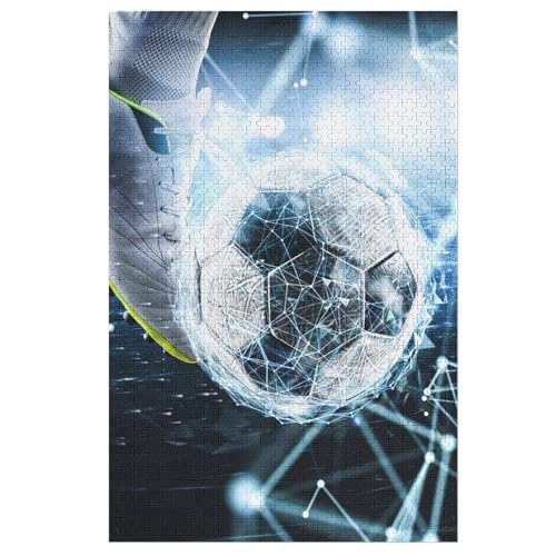 1000 Teile Puzzles Für Erwachsene, Fußball Sport Puzzle, Holzpuzzle - Familienpuzzle Verringerter Druck Schwieriges Puzzle Unmögliche Puzzle Für Erwachsene 12+ Kinder （78×53cm） von GGJJTT