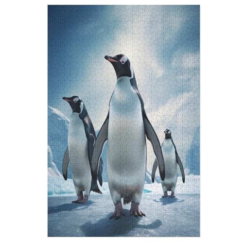 1000 Teile Puzzles Für Erwachsene, Pinguin Puzzle, Holzpuzzle - Familienpuzzle Verringerter Druck Schwieriges Puzzle Unmögliche Puzzle Für Erwachsene 12+ Kinder （78×53cm） von GGJJTT