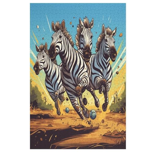 1000 Teile Puzzles Für Erwachsene, Zebra Puzzle, Holzpuzzle - Familienpuzzle Verringerter Druck Schwieriges Puzzle Unmögliche Puzzle Für Erwachsene 12+ Kinder （78×53cm） von GGJJTT