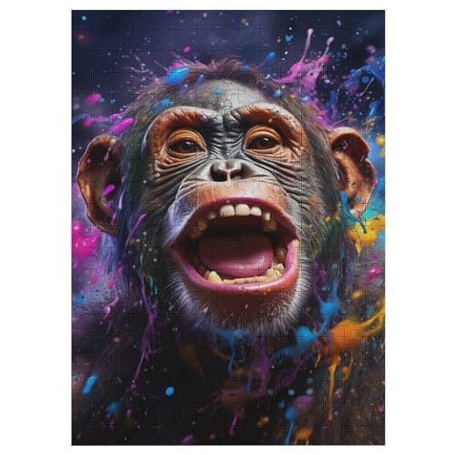 300 Teile Puzzle Für Erwachsene, AFFE -Puzzles, Kinder Holz-Puzzle, Kreatives Puzzle, Geschenk Für Freunde Und Familie （42×30cm） von GGJJTT