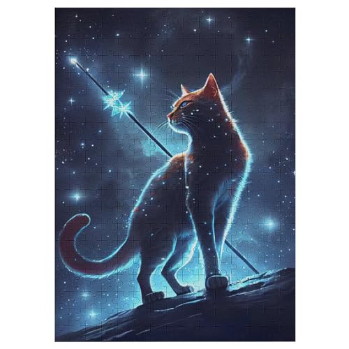 300 Teile Puzzle Für Erwachsene, Katze -Puzzles, Kinder Holz-Puzzle, Kreatives Puzzle, Geschenk Für Freunde Und Familie （42×30cm） von GGJJTT