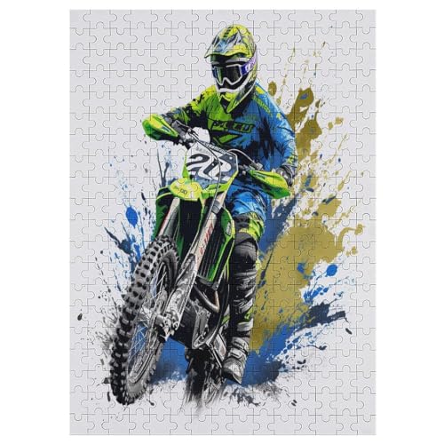 300 Teile Puzzle Für Erwachsene, Moto-Cross -Puzzles, Kinder Holz-Puzzle, Kreatives Puzzle, Geschenk Für Freunde Und Familie （42×30cm） von GGJJTT