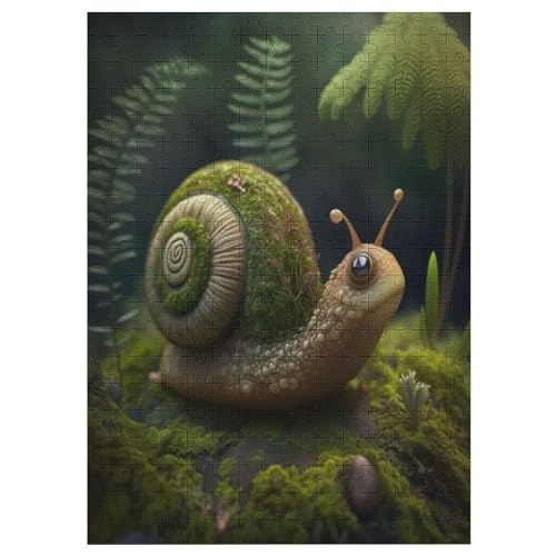 300-teiliges Puzzles, süß Schnecke -Puzzle Für Erwachsene Kinder,Holzbrettpuzzle,Erwachsenenpuzzles,Geschenke （42×30cm） von GGJJTT