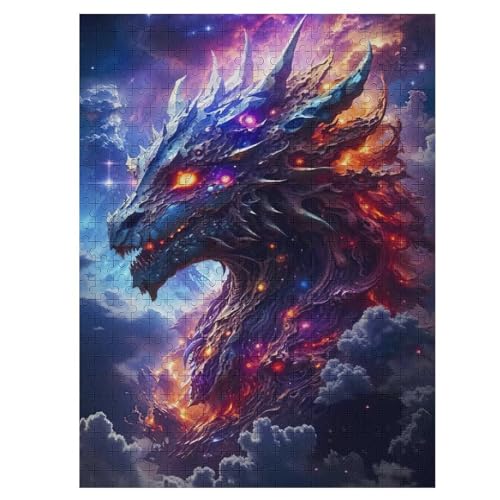 500 Teile Puzzle Für Erwachsene, Drache -Puzzles, Kinder Holz-Puzzle, Kreatives Puzzle, Geschenk Für Freunde Und Familie （55×41cm） von GGJJTT