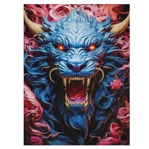 500 Teile Puzzle Für Jungen Und Mädchen, Standard-Puzzles, Dragon -Puzzles, Familienspiele, （55×41cm） von GGJJTT