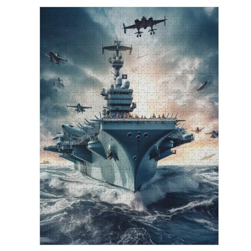 500 Teile Puzzle Für Jungen Und Mädchen, Standard-Puzzles, Flugzeugträger -Puzzles, Familienspiele, （55×41cm） von GGJJTT