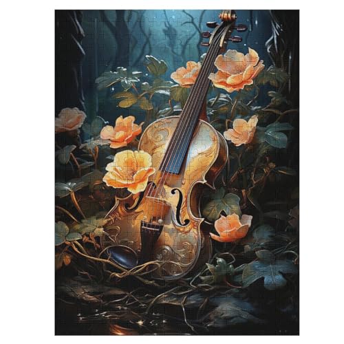 500 Teile Puzzle Für Jungen Und Mädchen, Standard-Puzzles, Violine -Puzzles, Familienspiele, （55×41cm） von GGJJTT