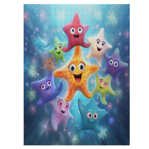 500 Teile Puzzle Für Jungen Und Mädchen, Standard-Puzzles, süßer Seestern -Puzzles, Familienspiele, （55×41cm） von GGJJTT