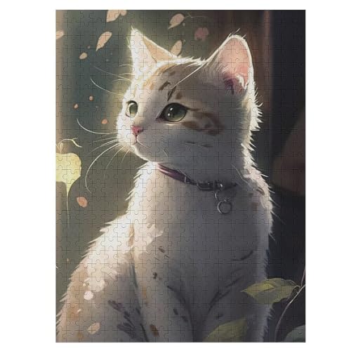 500 Teile Puzzles Für Erwachsene, Katze Puzzle, Holzpuzzle - Familienpuzzle Verringerter Druck Schwieriges Puzzle Unmögliche Puzzle Für Erwachsene 12+ Kinder （55×41cm） von GGJJTT